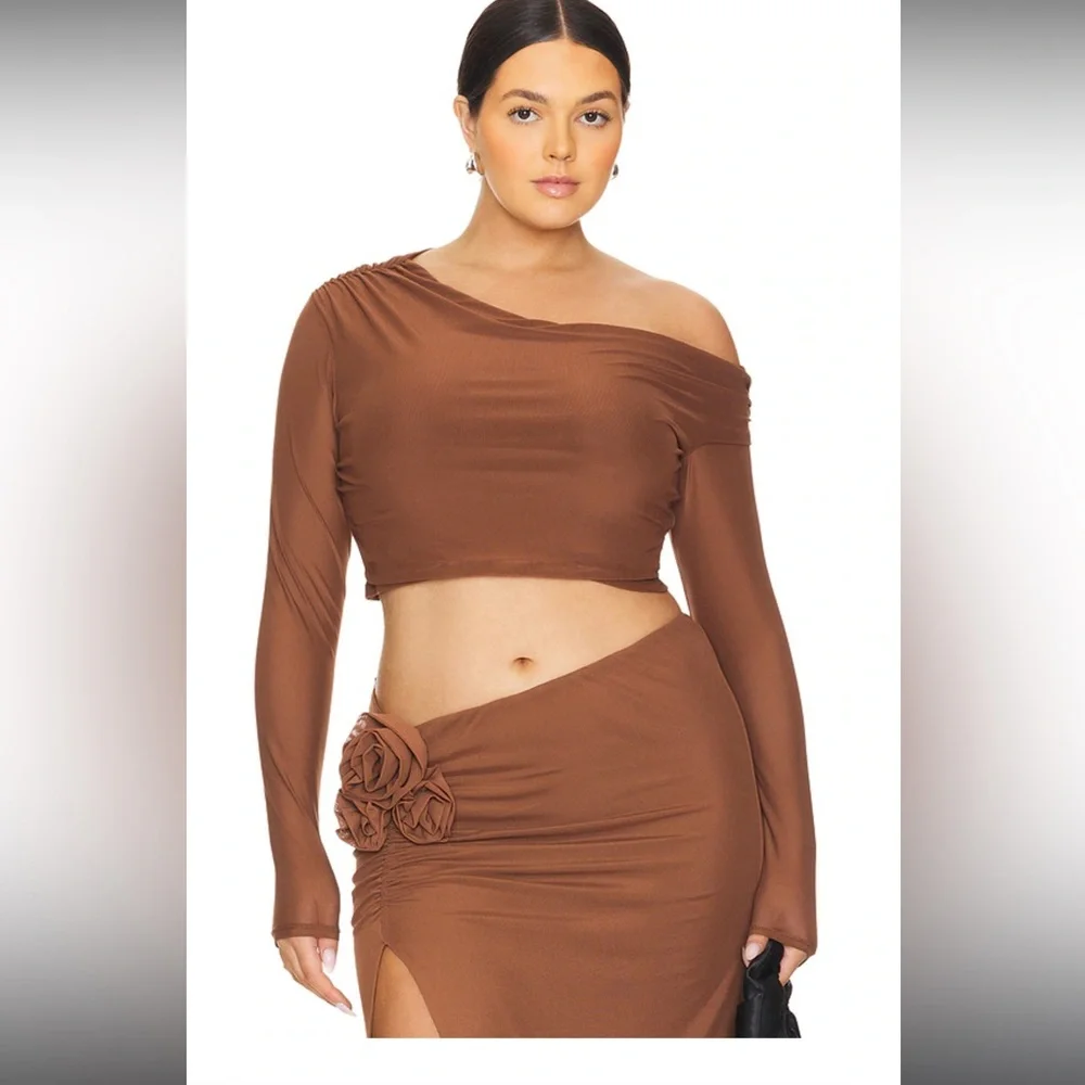 Elegant Brown Women's Skirt + Top Set | AFRM